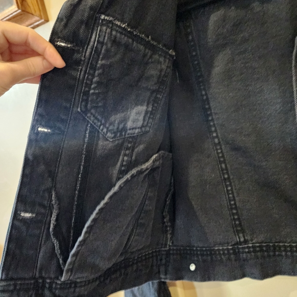 Free People Dark Denim Jean Jacket - Picture 4 of 7
